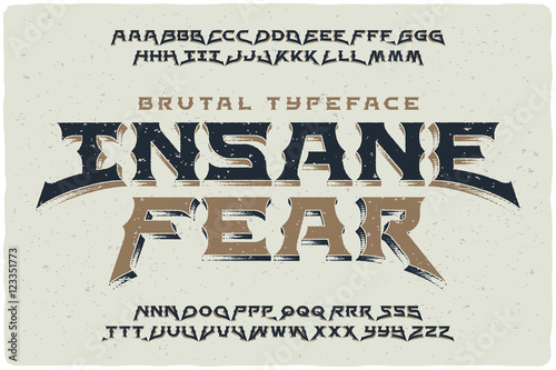 Insane Fear brutal font with textured extrude effect