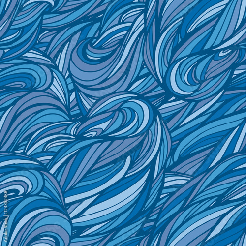 Fototapeta Naklejka Na Ścianę i Meble -  Abstract colored vector seamless pattern with waving curling lines.