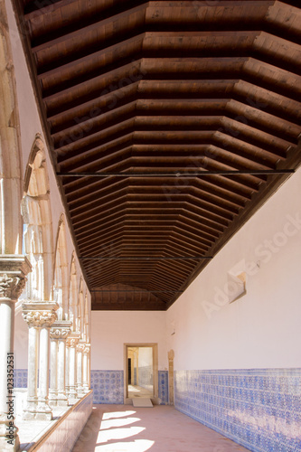 Medieval Templar castle in Tomar, corridor cathedral, Portugal