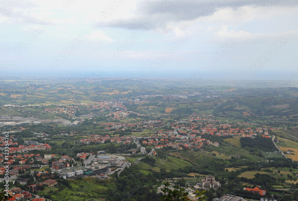 Emilia Romagna in Italy and the Adriatic sea in the background Emilia Romagna in Italy and the Adriatic sea in the background
