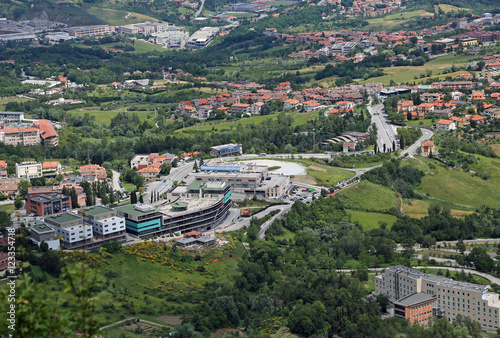 beautiful view of the Apennines and the houses of the country of