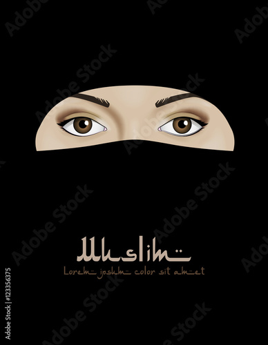 Muslim woman in niqab vector
