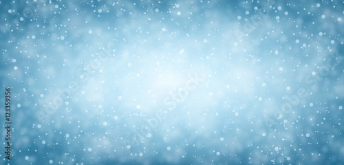 Blue winter banner with snow.