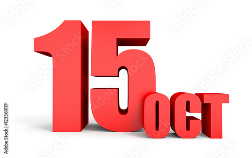 October 15. Text on white background.