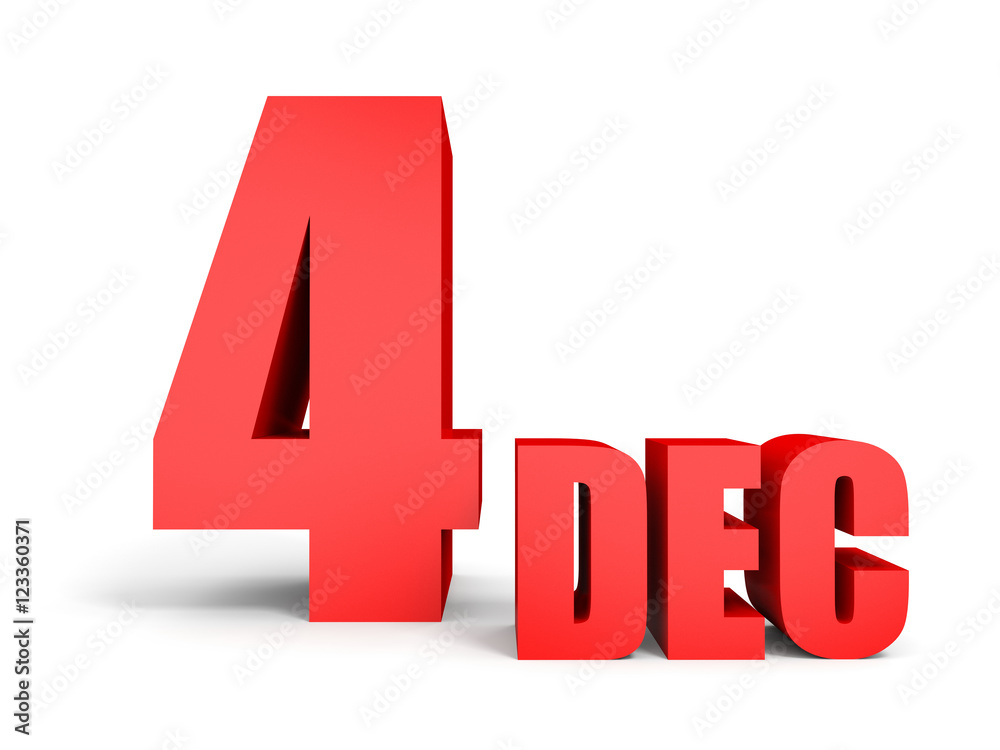 December 4. Text on white background. December 4. Text on white background.