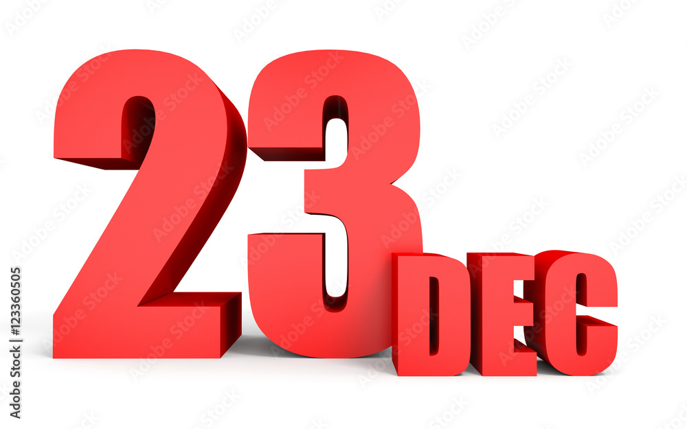 December 23. Text on white background. December 23. Text on white background.