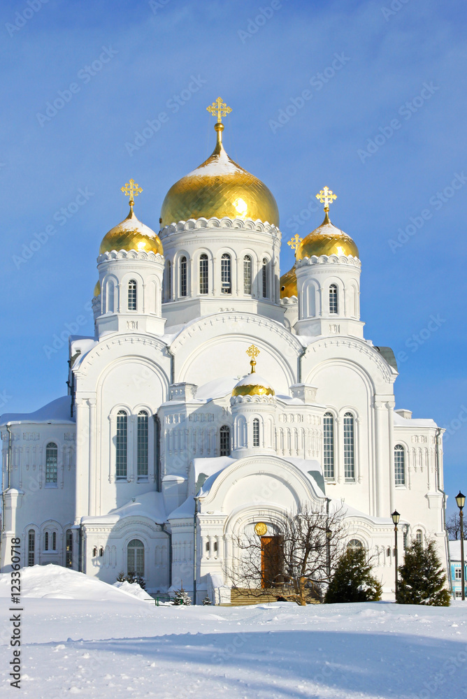  Savior Transfiguration Cathedral of the famous Holy Trinity Seraphim-Diveevo monastery in village of Diveevo, Russia