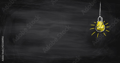 light bulb oncept idea on chalkboard