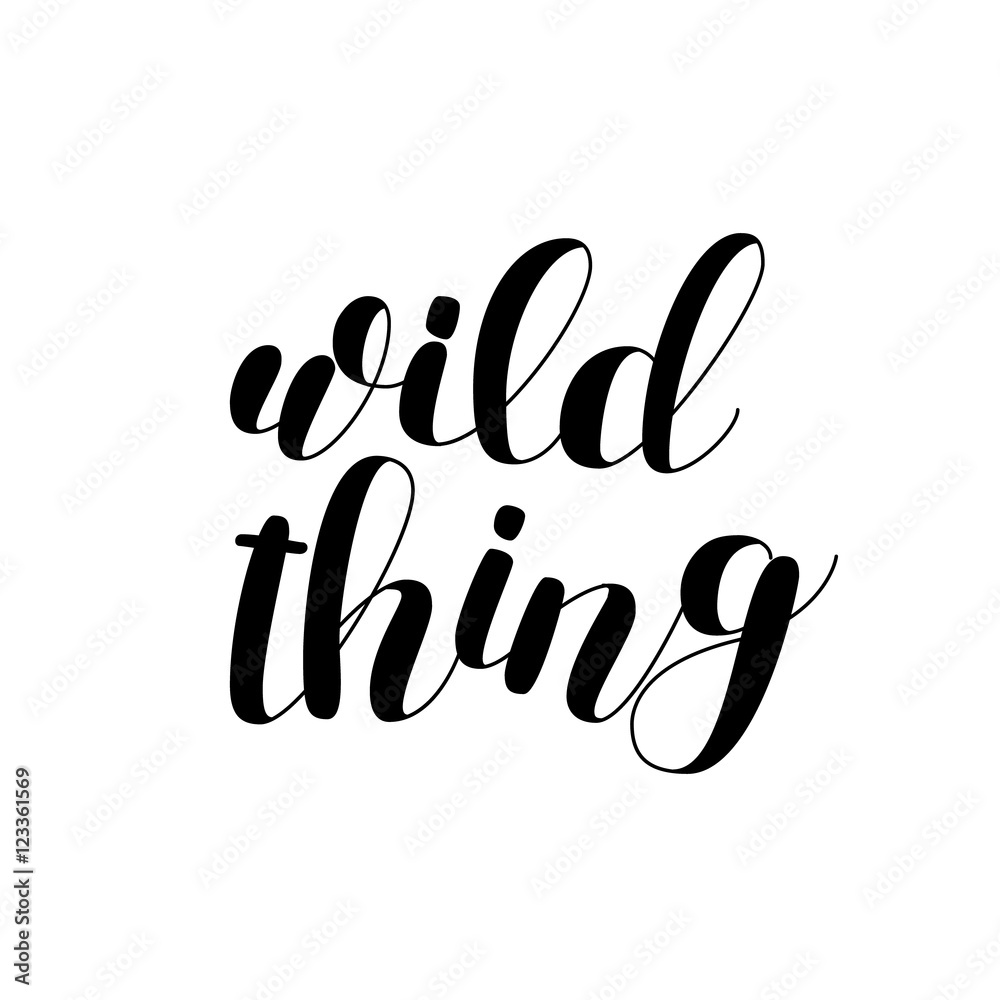 Wild thing. Brush lettering. Wild thing. Brush lettering.