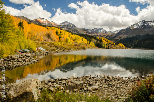 Trout Lake with Canoes