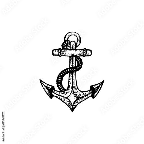 vector hand drawn anchor illustration.