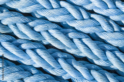 Blue new ropes closeup