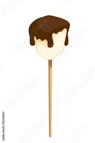 Vector illustration of ginger cookies with chocolate on a wooden