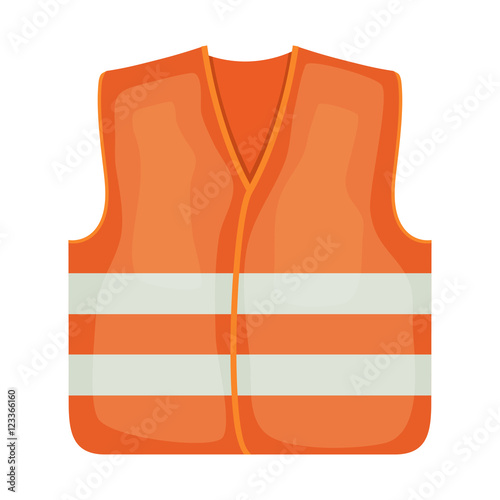 Vector illustration of an orange safety vest road worker, builde