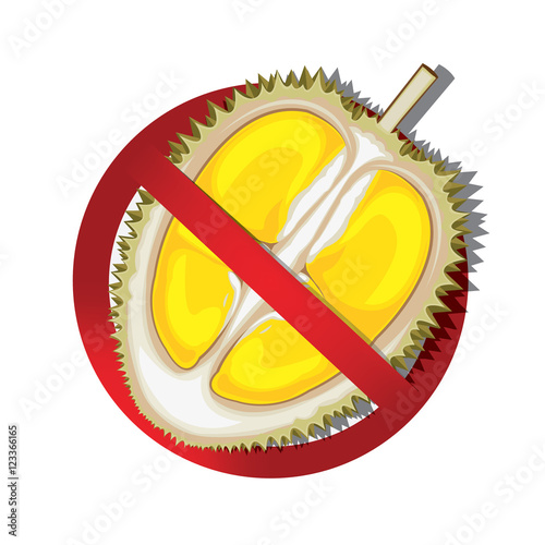 Durian fresh. Vector illustration. illustration of no durian sign
