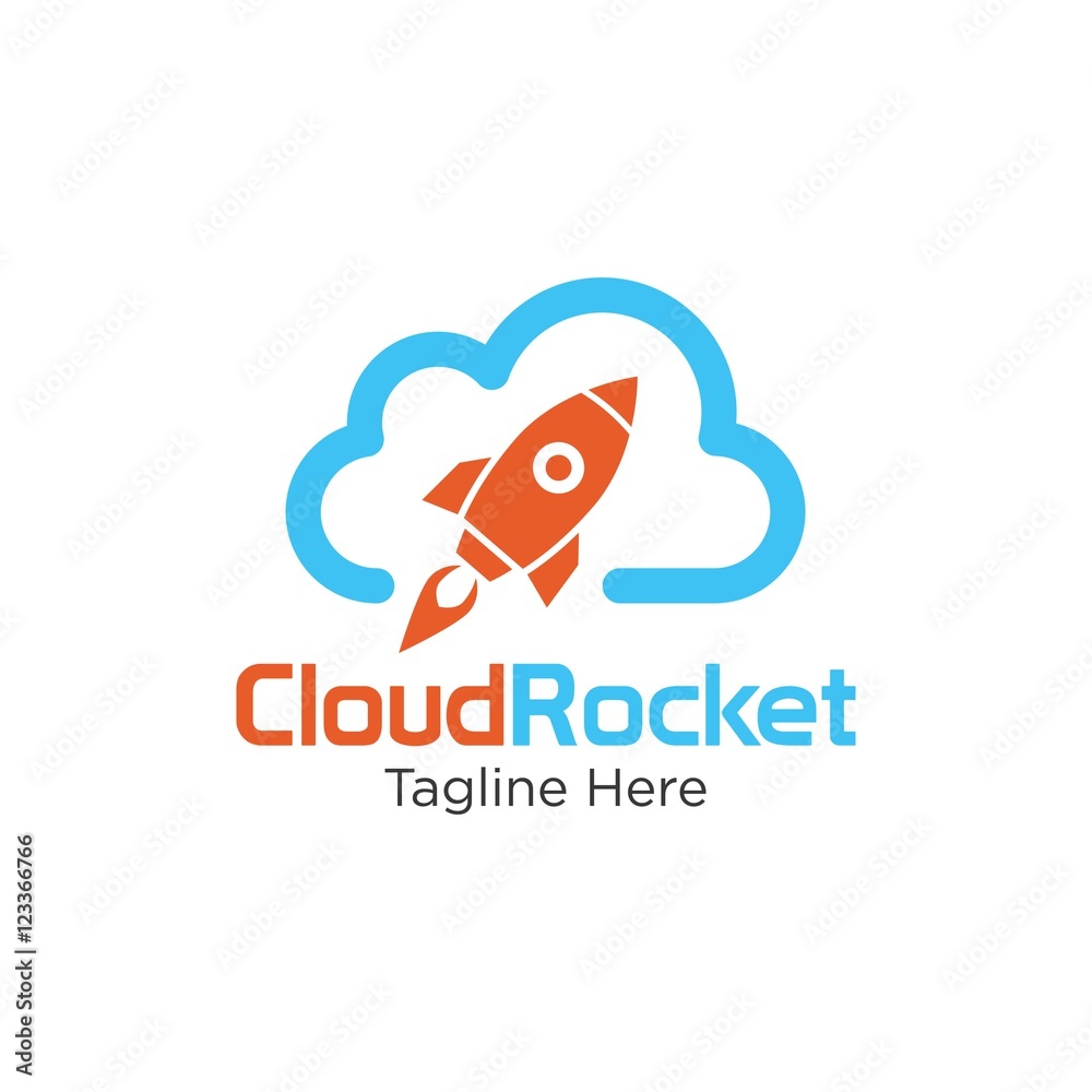 Cloud rocket,Cloud Computing,Cloud logo,Vector Logo Template