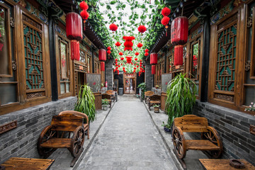 Wandcirkels China Traditionele Chinese binnenplaats met tuin  © Alessandro Orati