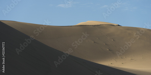 Singing sand dunes at Mingsha Shan, Gobi Desert, Dunhuang, Jiuqu