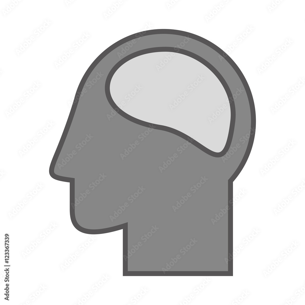 Silhouette head and human brain vector illustration Stock Vector ...