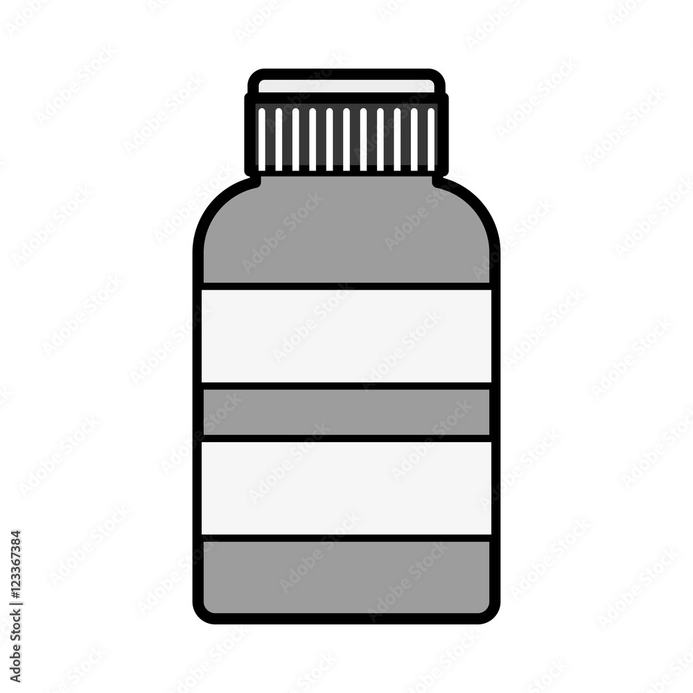 Fototapeta premium silhouette remedy bottle with tap and label vector illustration