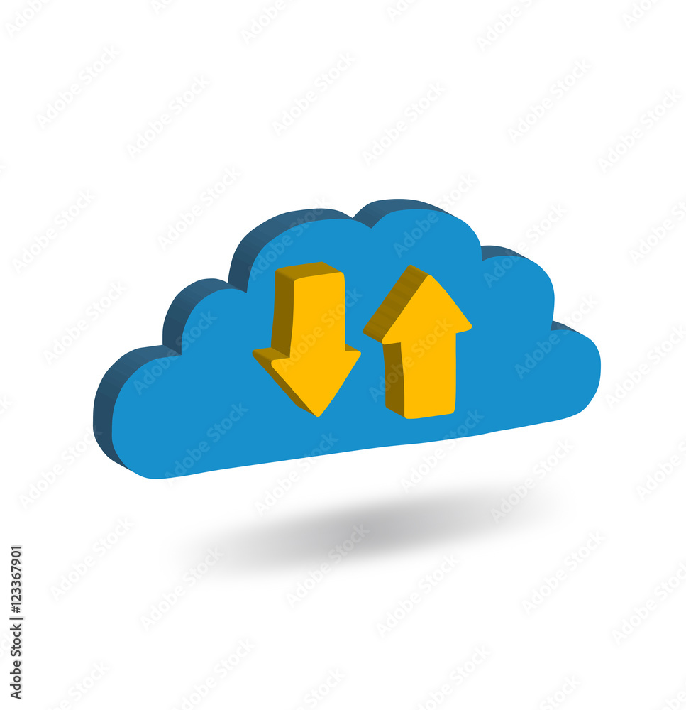 Isometric icon Cloud storage 3d image Isometric icon Cloud storage 3d image