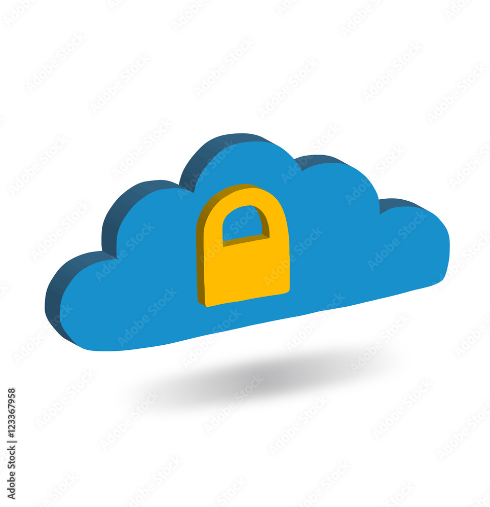 Isometric icon Cloud storage 3d image Isometric icon Cloud storage 3d image