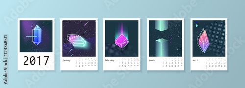 Calendar style with space 80 crystals.
