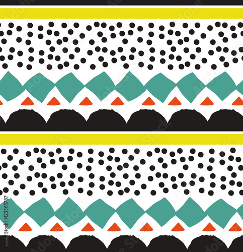 Seamless pattern with graphic geometric elements