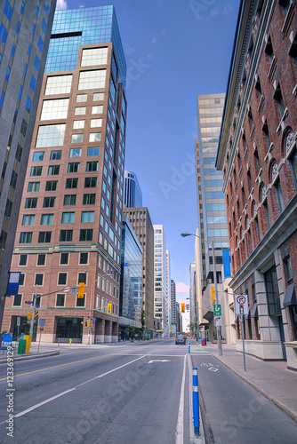 Urban scene street view in the morning, Ottawa, Canada.