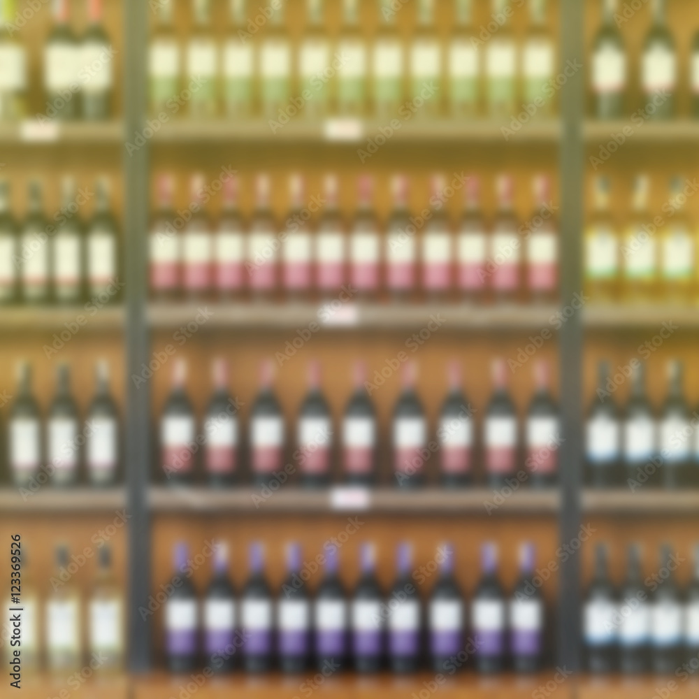 Blurry beverage shop with light.