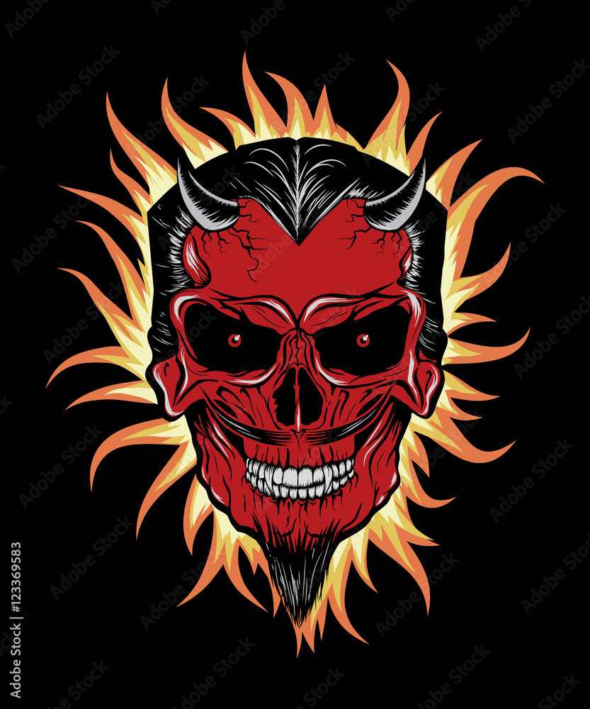 Terrible head of devil