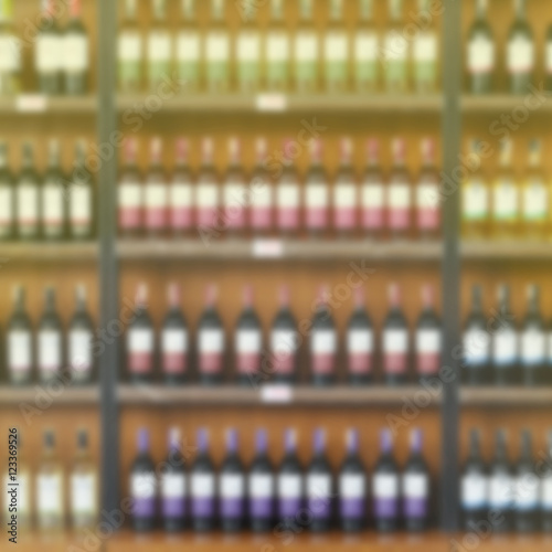 Blurry beverage shop with light.