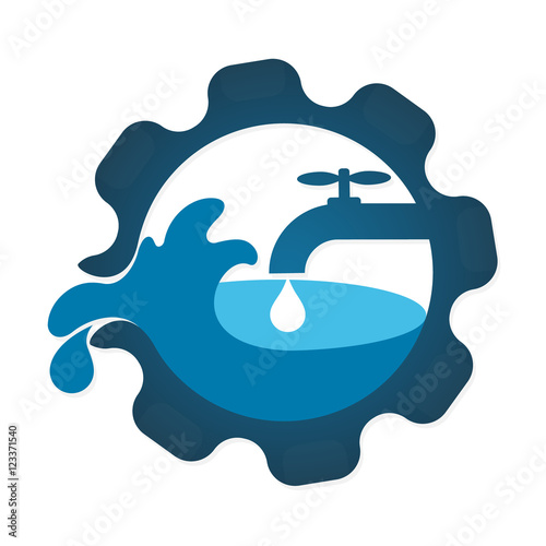 Repair plumbing and water supply systems symbol for business