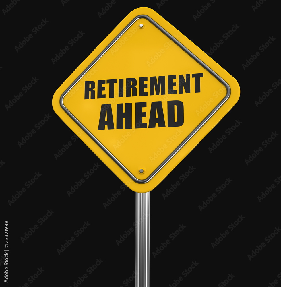 Retirement ahead road sign. Image with clipping path Retirement ahead road sign. Image with clipping path