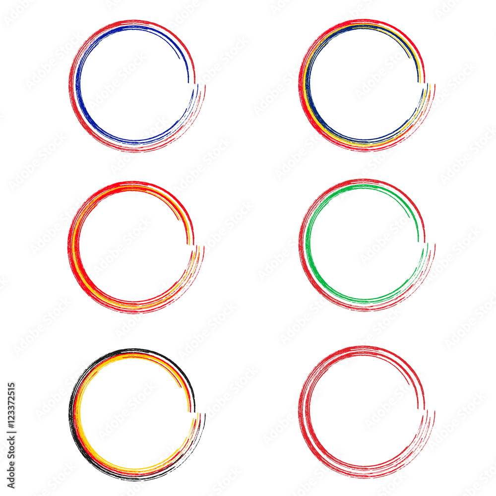 Sketch of different circle Flags Sketch of different circle Flags