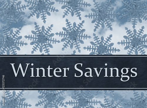 Blue Snowflake Background with Winter Savings Message
