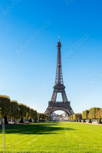 Views of Eiffel Tower from the Champ de Mars