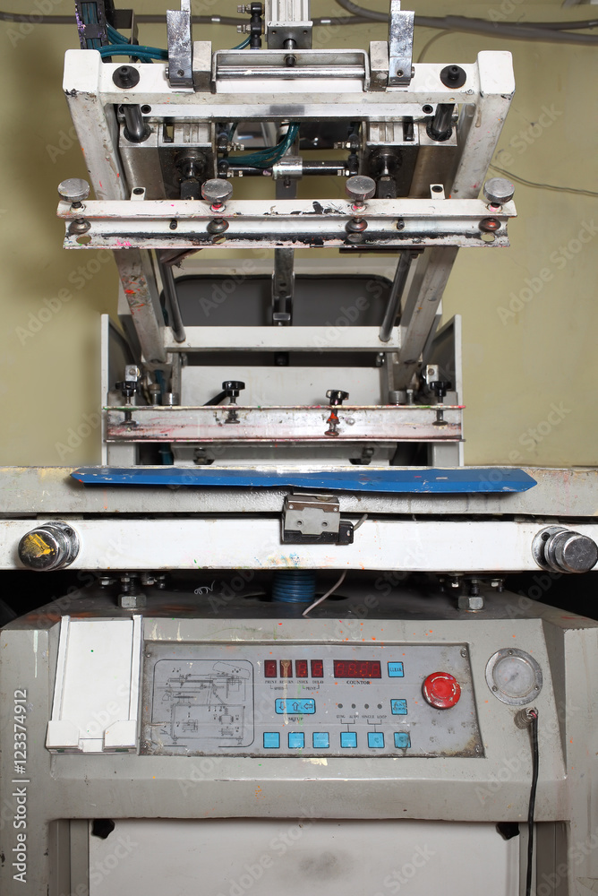 Old printing machine for serigraphy Old printing machine for serigraphy