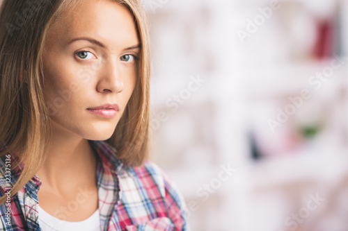 Blonde woman portrait