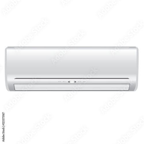 wall conditioner white realistic isolated vector illustration