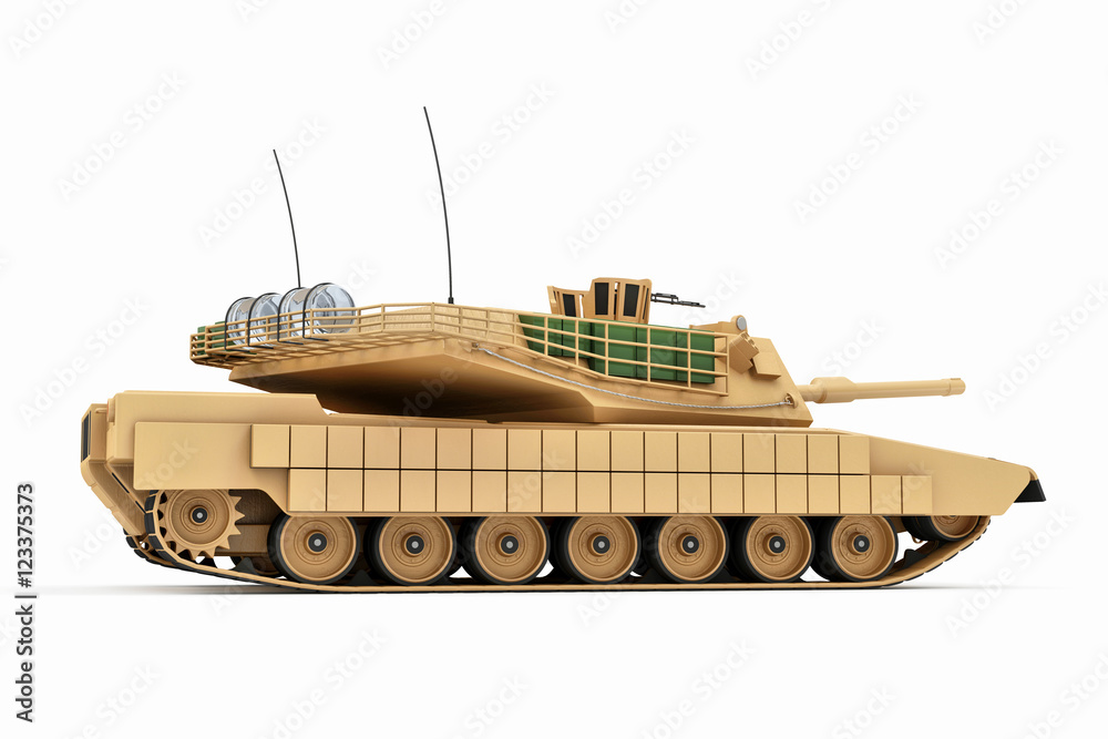 Fototapeta premium Heavy Military Tank isolated on white background