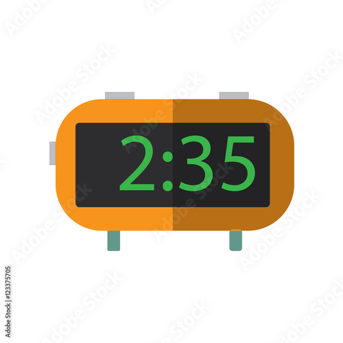 orange Digital clock icon flat vector illustration