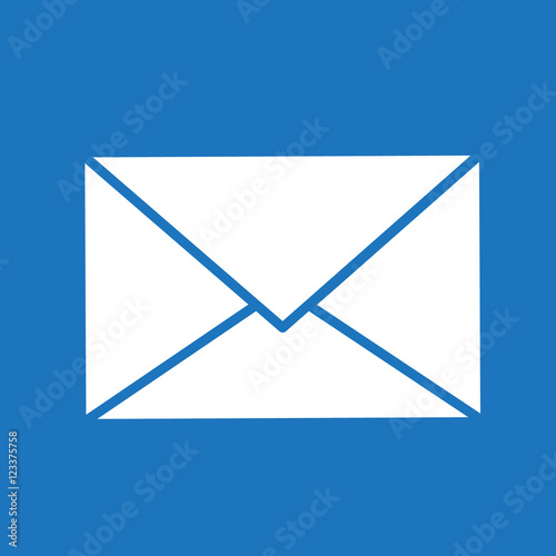 envelope white icon vector illustration