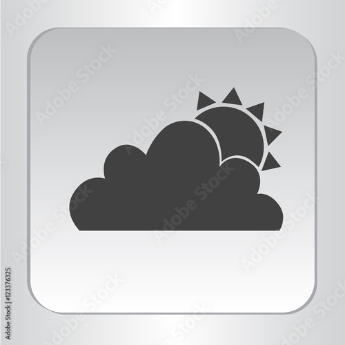 icon silhouette isolated sun and cloud black flat icon vector illustration