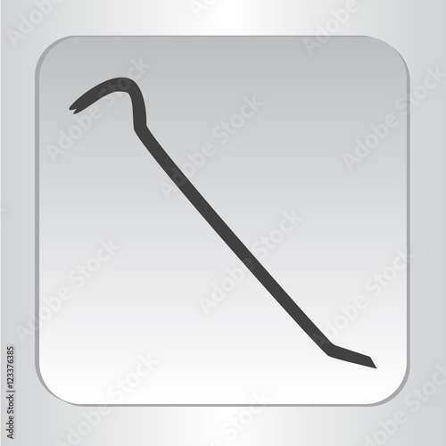 icon silhouette isolated crowbar black vector illustration