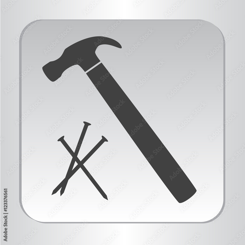 icon silhouette isolated hammer with nails black icon vector illustration icon silhouette isolated hammer with nails black icon vector illustration