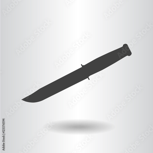 icon silhouette isolated army knife military steel black vector illustration