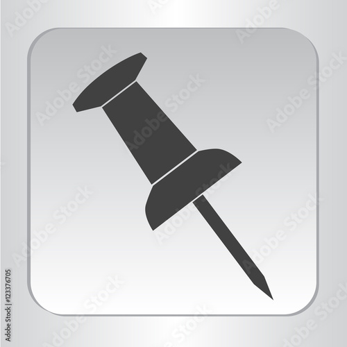 icon silhouette pin isolated vector illustration black icon