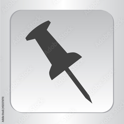 icon silhouette pin isolated vector illustration black icon