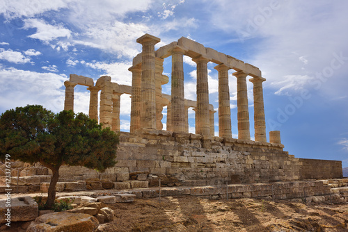 Temple of Poseidon at Cape Sounion Attica Greece